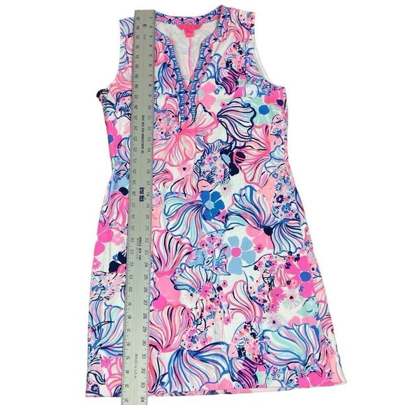Lilly Pulitzer Camari Shift Dress Prosecco Pink Make A Splash Blue Size S - Picture 2 of 9